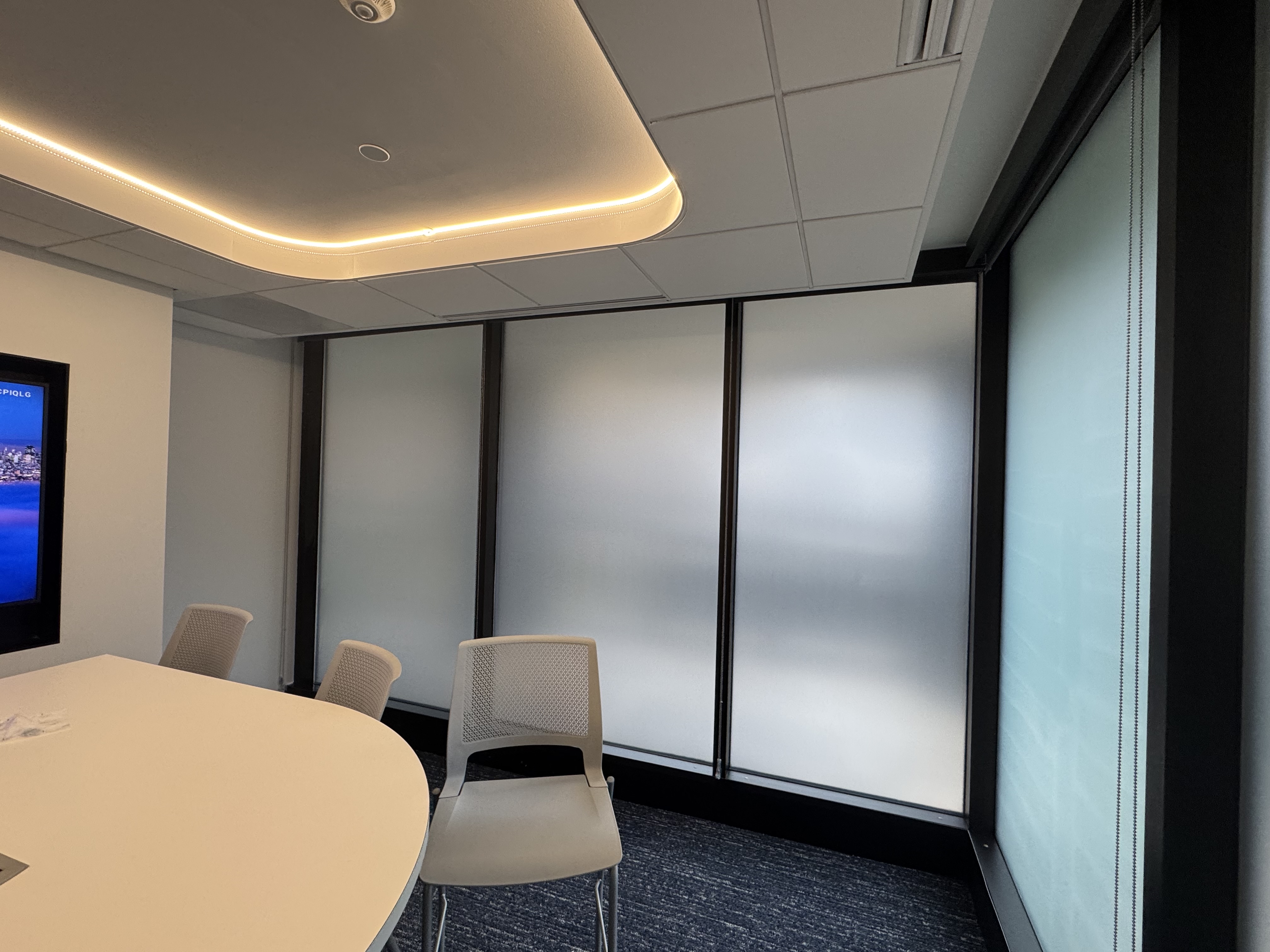 Office conference room with privacy window film