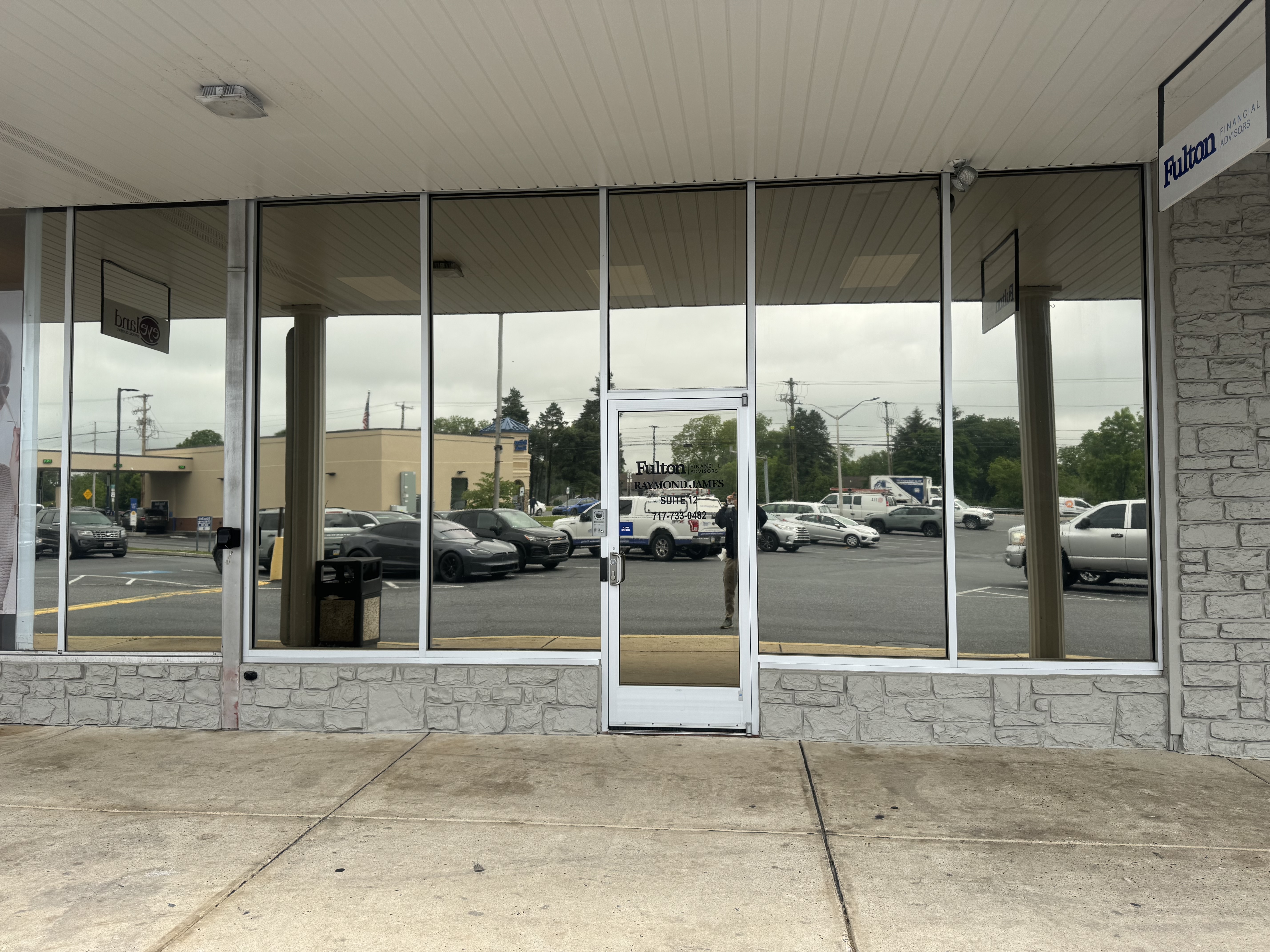 Commercial storefront window film installation